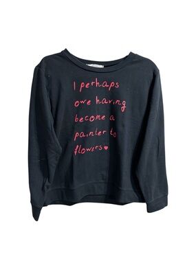 Dear Drew Black Graphic Sweatshirt M Quote Crewneck Pullover Casual Cozy